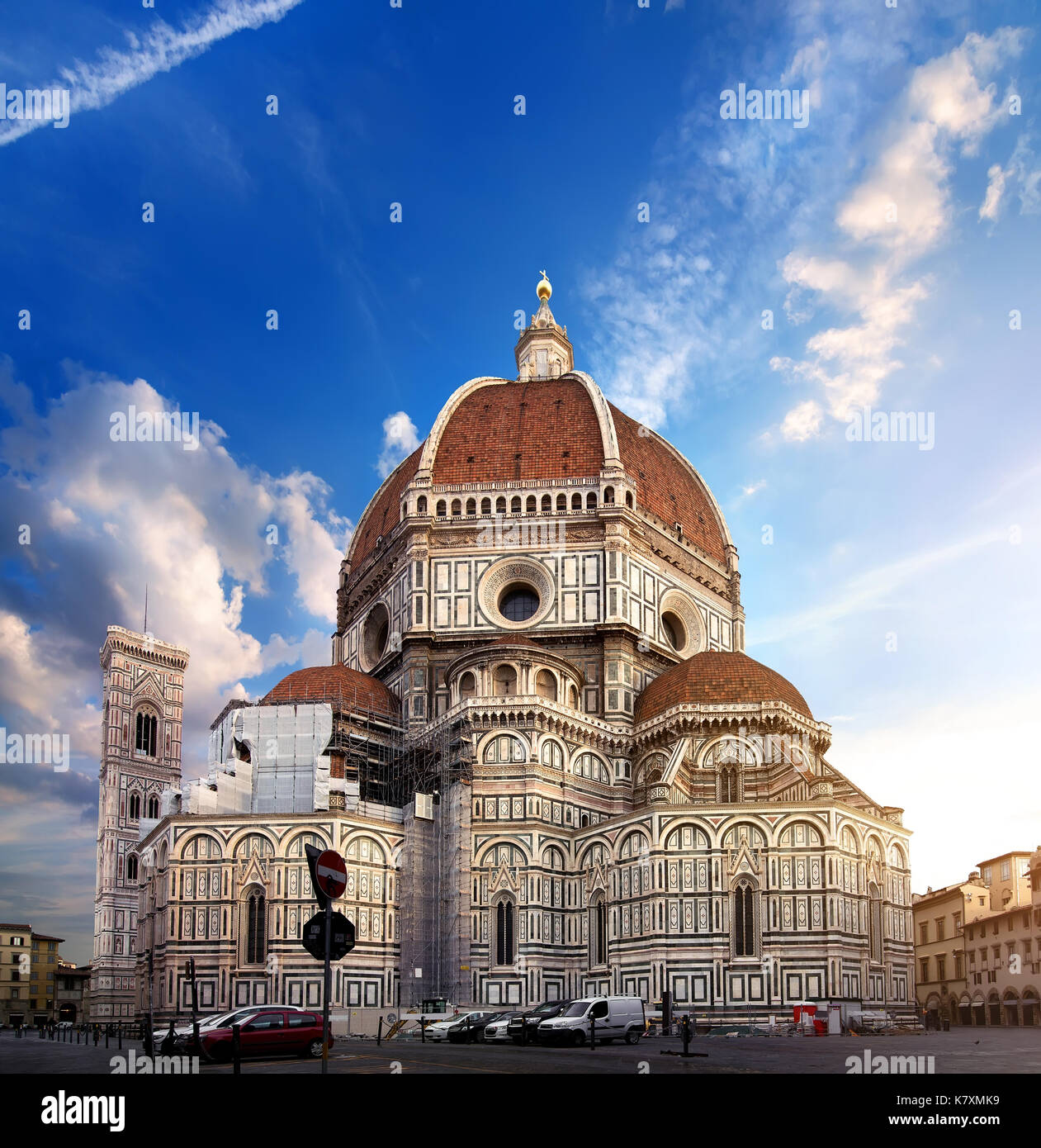 Fassade der Kathedrale Santa Maria del Fiore in Florenz, Italien Stockfoto