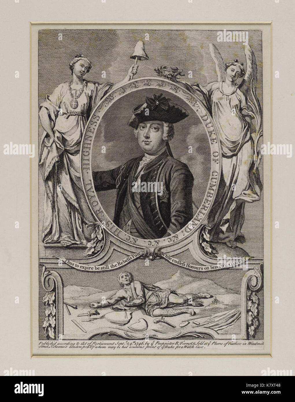 Jacobite Breitseite so verfallen die Rebellen noch sein Schicksal Stockfoto