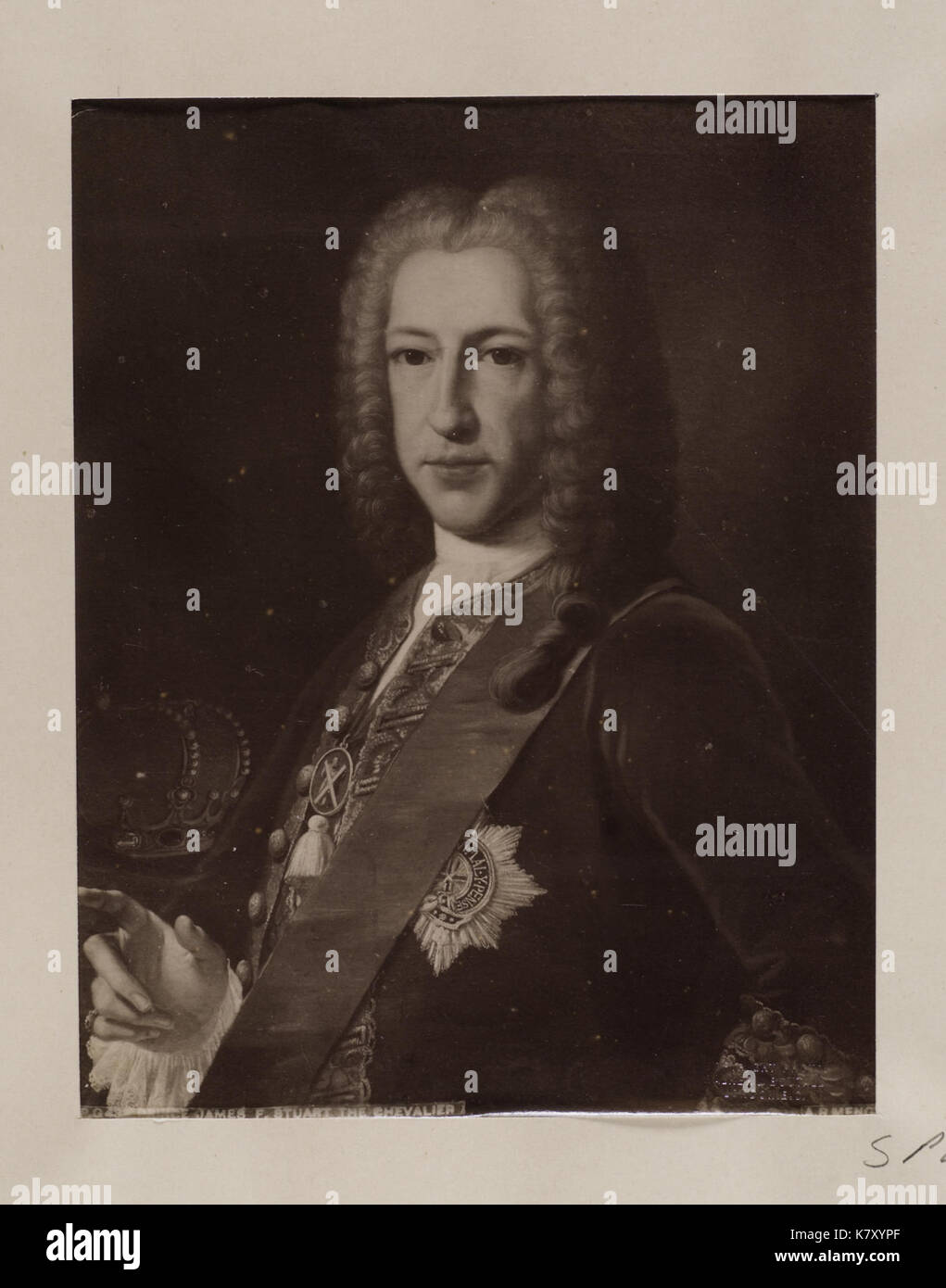 Jacobite Breitseite Porträt des Prinzen James mittleren Alters Stockfoto