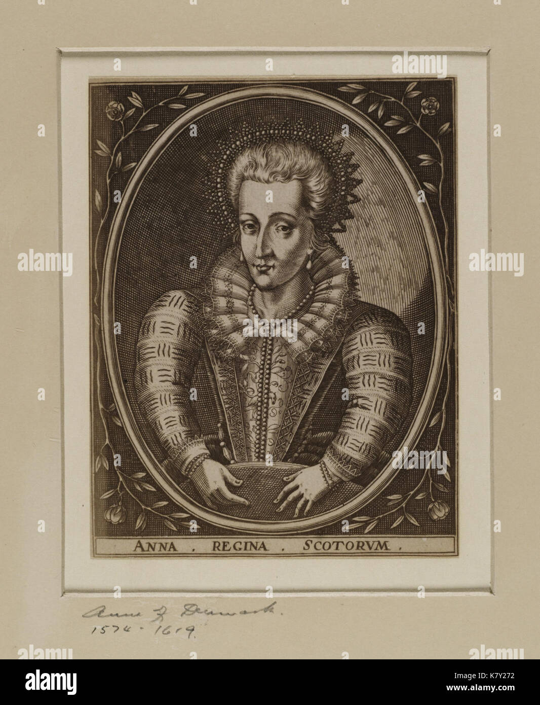 Jacobite Breitseite Anna von Dänemark (1566 74 1619) 02. Stockfoto