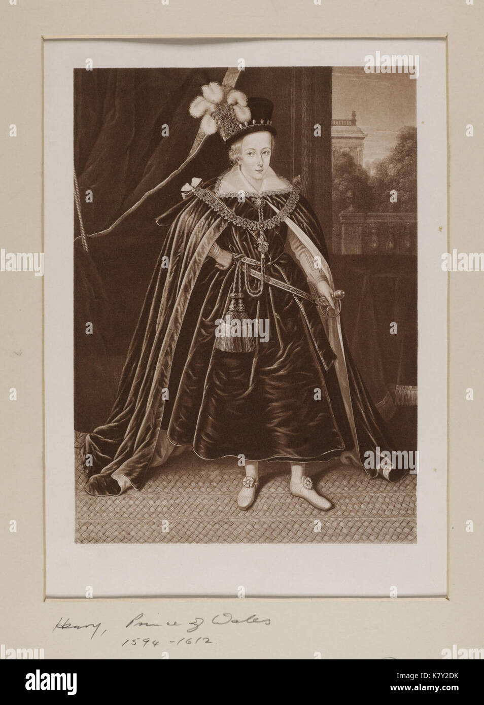 Jacobite Breitseite Portrait von Henry, Prinz von Wales (1594 1612) Stockfoto