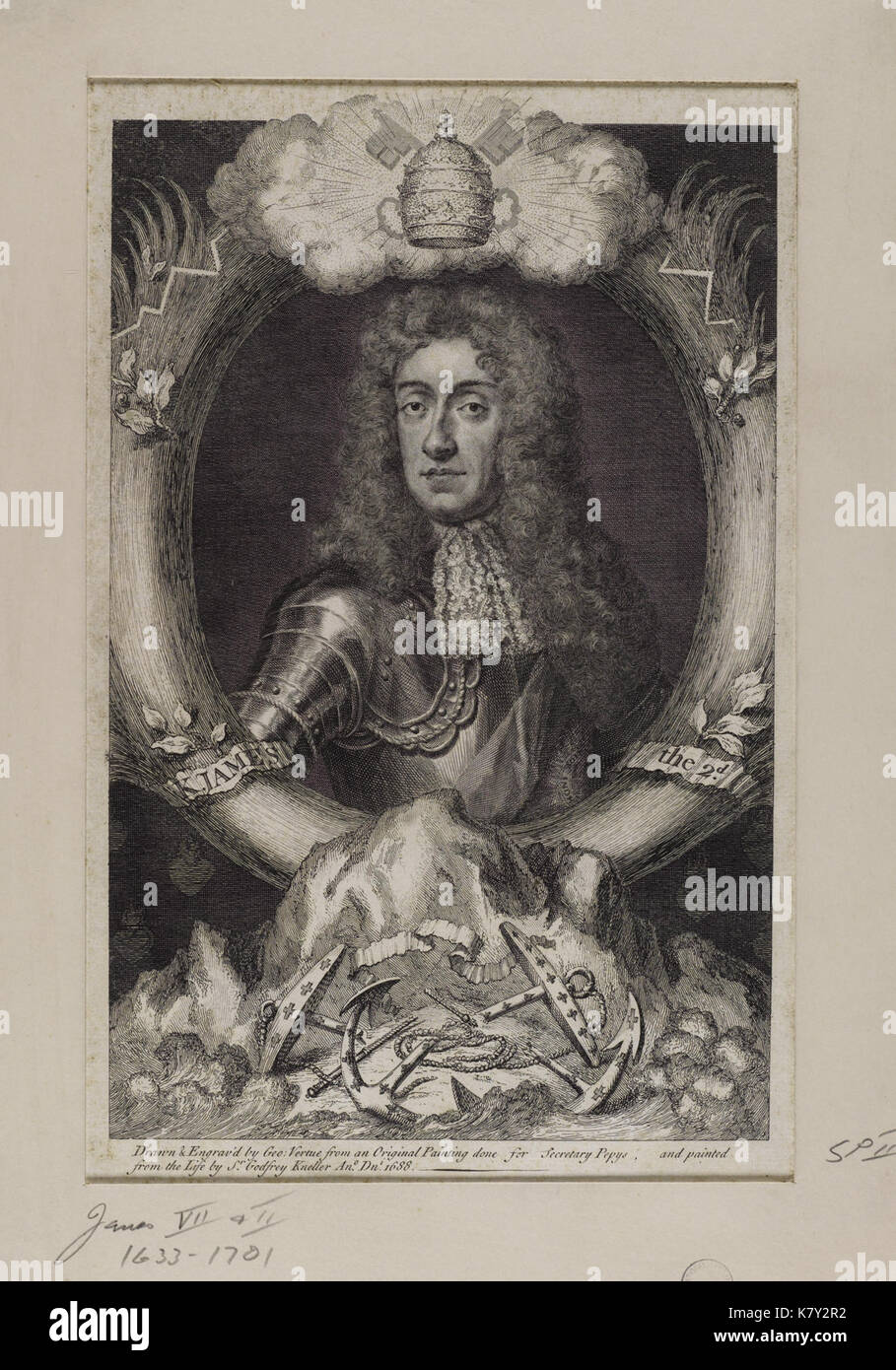 Jacobite Breitseite James VII und II (1633 1701) 1685 1688 regierte Stockfoto