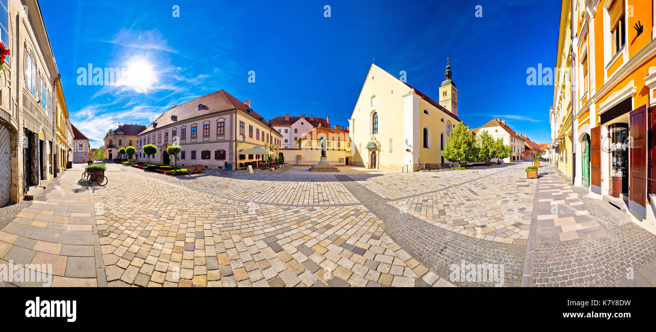 Barocke Altstadt von Varazdin square Panoramablick, im Norden Kroatiens Stockfoto