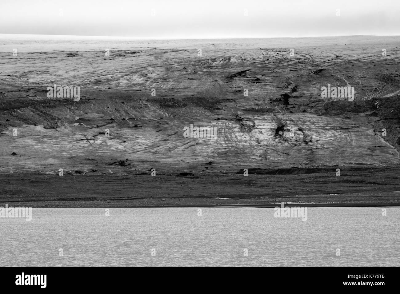 Island - See Hagavatna gespeist vom Gletscher Langjokull Stockfoto