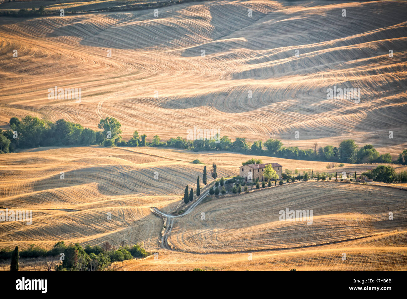 Schönen typischen Landschaft Sommer Landschaft in der Toskana, Italien Stockfoto