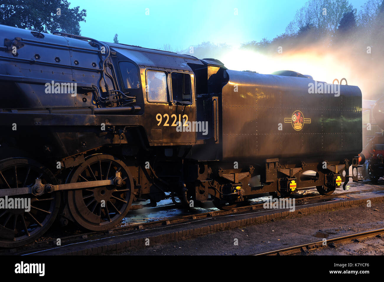 92212 Bei Bridgnorth Schuppen. Die Severn Valley Railway. Stockfoto