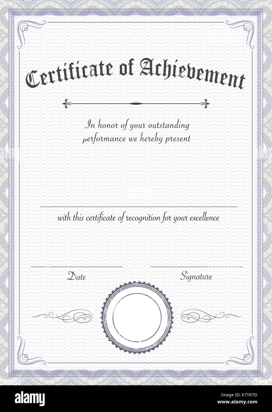 Award Certificate Template Stockfotos und -bilder Kaufen - Seite 24 In Award Of Excellence Certificate Template