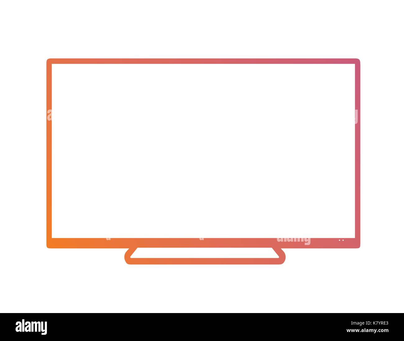 Die isolierte Vector orange bis rosa Farbverlauf Fernsehen ohne Grenzen Stock Vektor