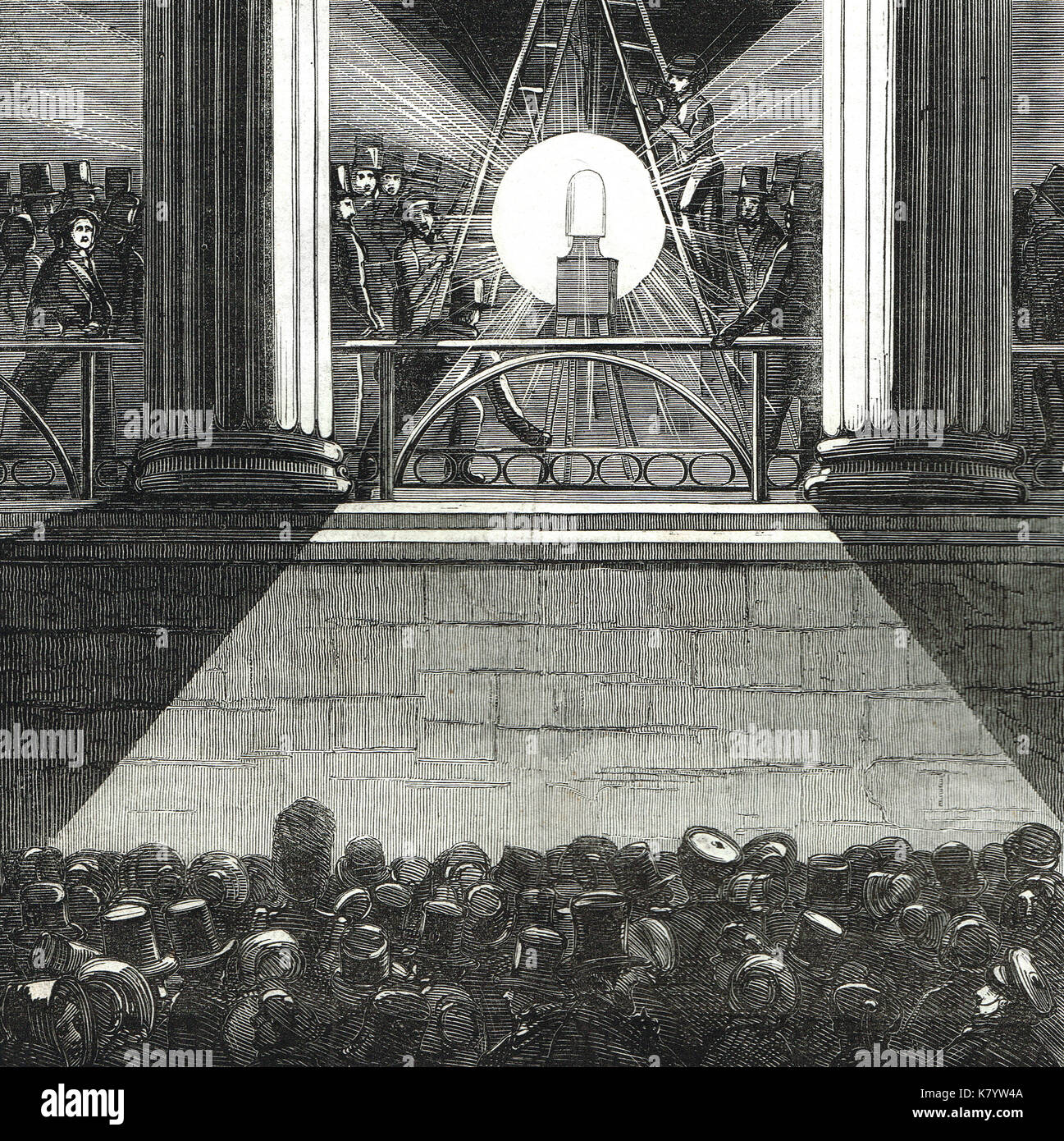 Frühe öffentliche Demonstration von Strom, 5. Dezember 1848 Stockfoto