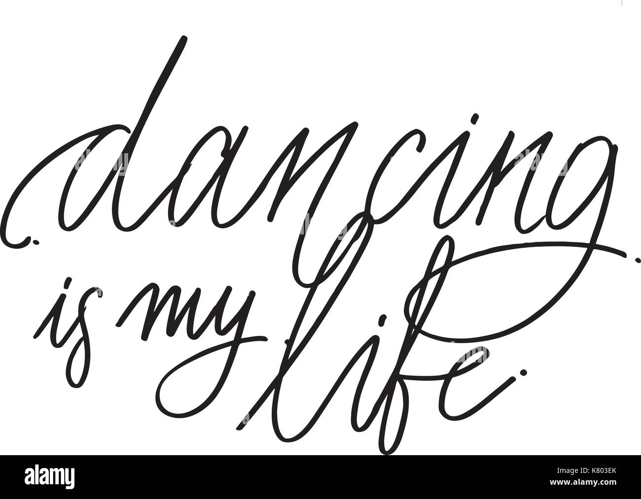 Schriftzug. Tanzen ist mein Leben Kalligraphie. Vector