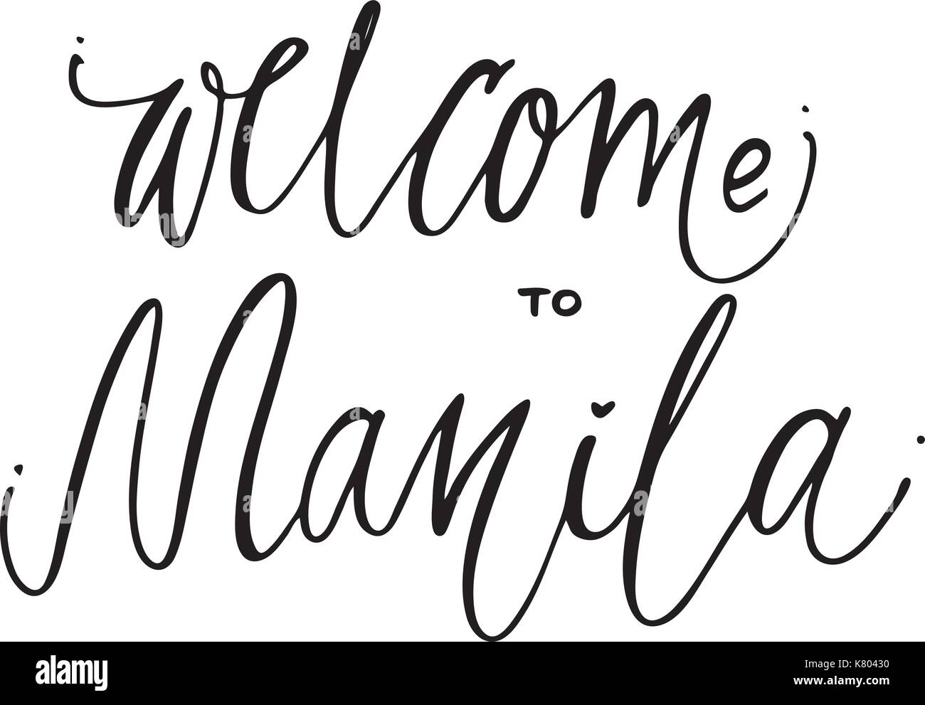 Manila hand Schrift Design für Poster, T-Shirts, Karten, Einladungen, Aufkleber, Banner. Vektor. Stock Vektor