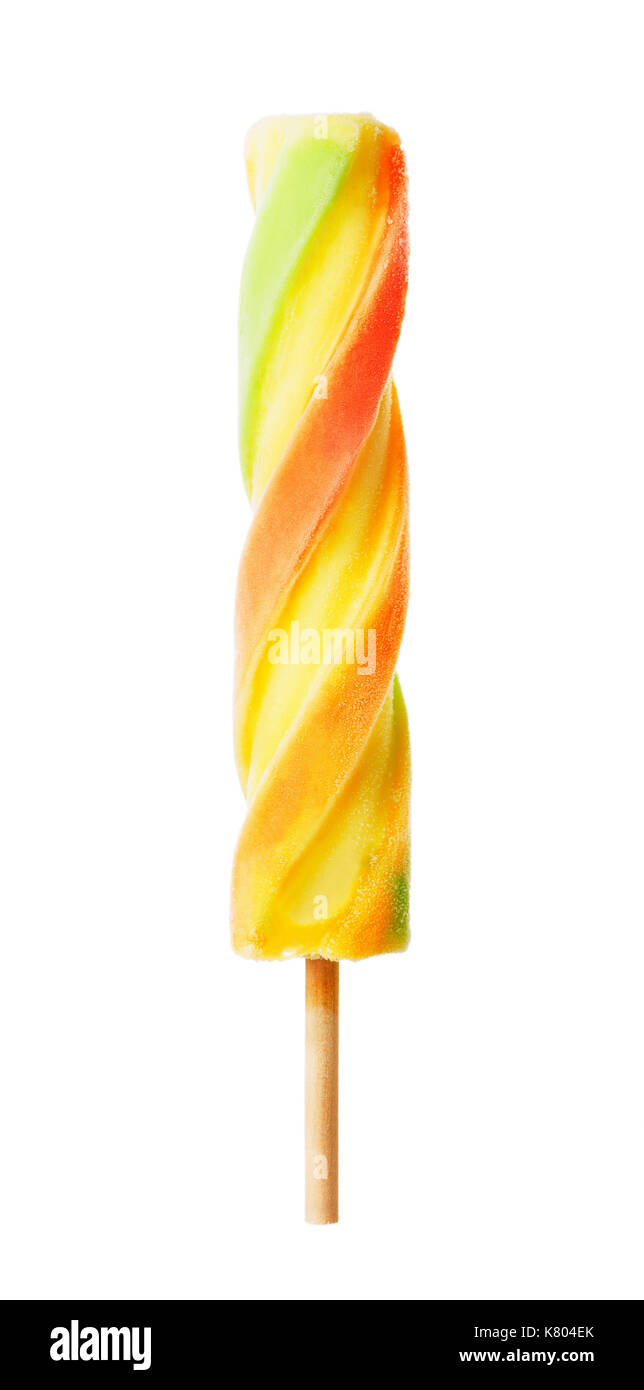 Ice Cream Spirale auf weißem Hintergrund Stockfoto