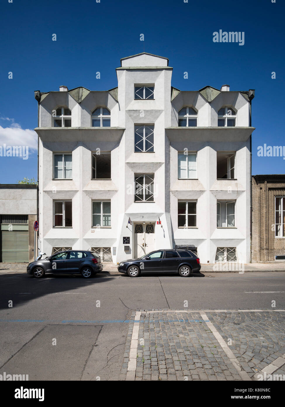 Prag. Der Tschechischen Republik. Kovařovic, kubistische Villa Haus in Libušina 49/3, Vyšehrad, entworfen von tschechischen Architekten Josef Chochol (1880-1956), 1912-1913. Stockfoto