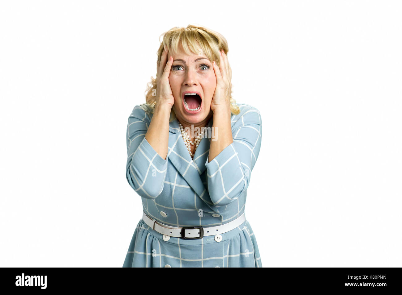 Portrait von schreienden verzweifelten Frau. Stockfoto