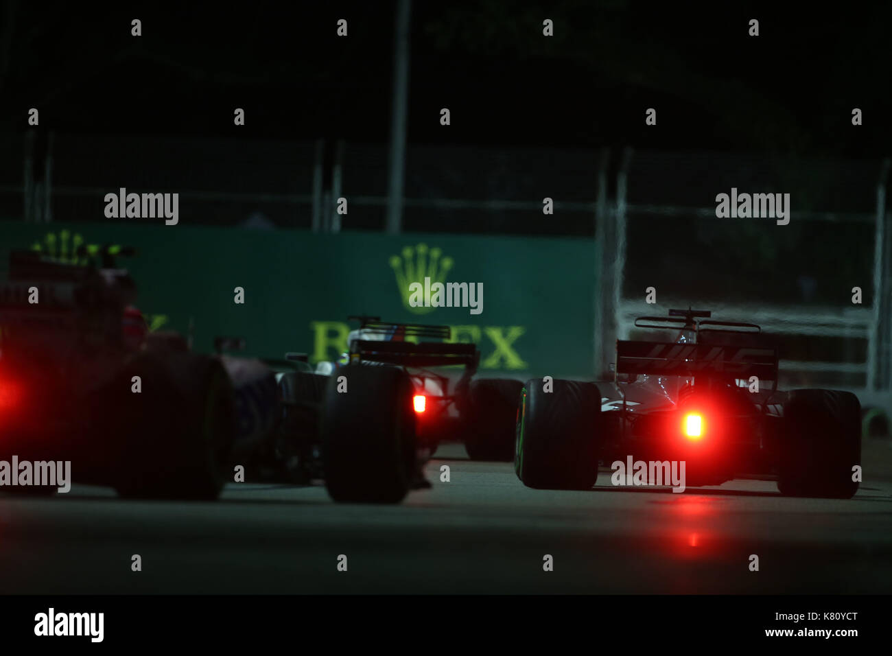 Singapur, Singapur. September 2017. Motorsport: FIA Formel 1 Weltmeisterschaft 2017, Grand Prix von Singapur, #8 Romain Grosjean (FRA, Haas F1 Team), Verwendung weltweit Quelle: dpa/Alamy Live News Stockfoto