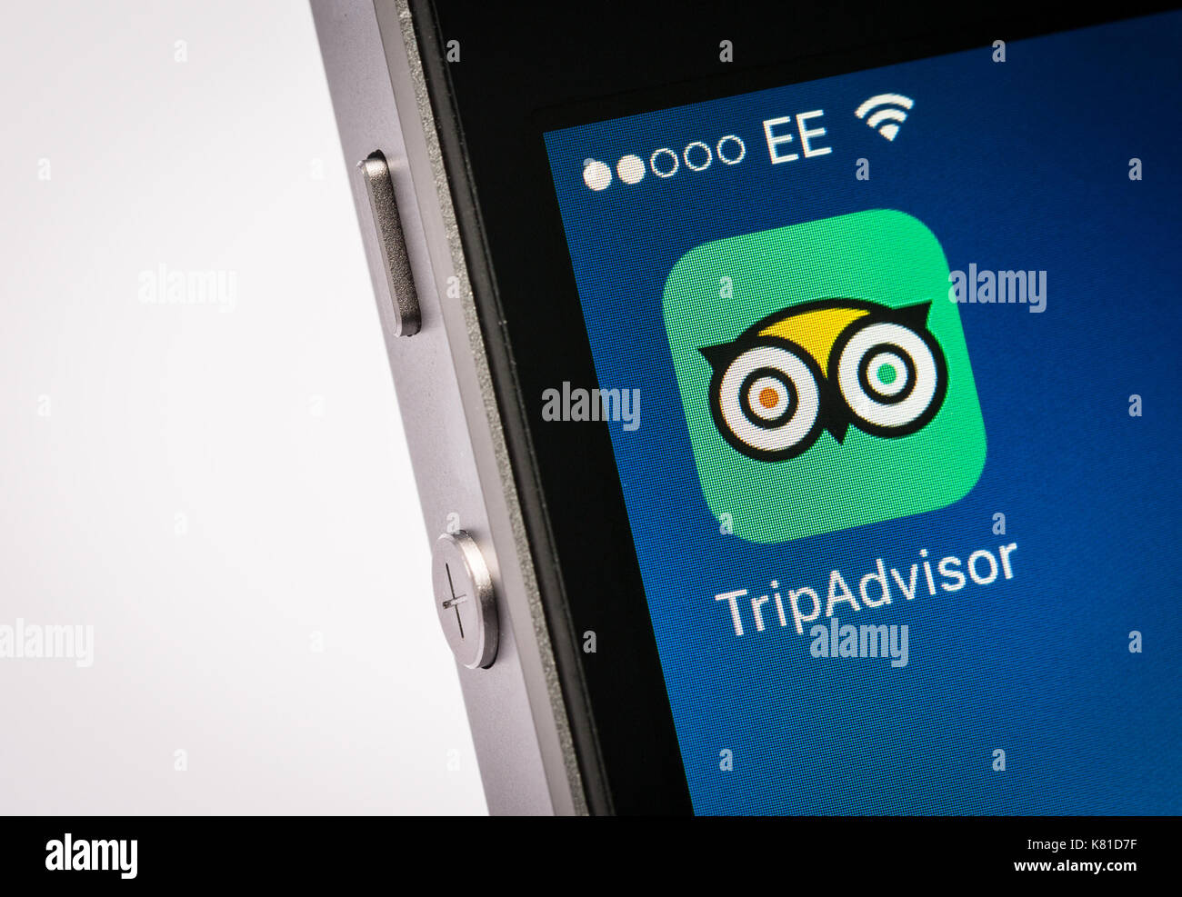 TripAdvisor App auf dem iPhone Handy Stockfoto
