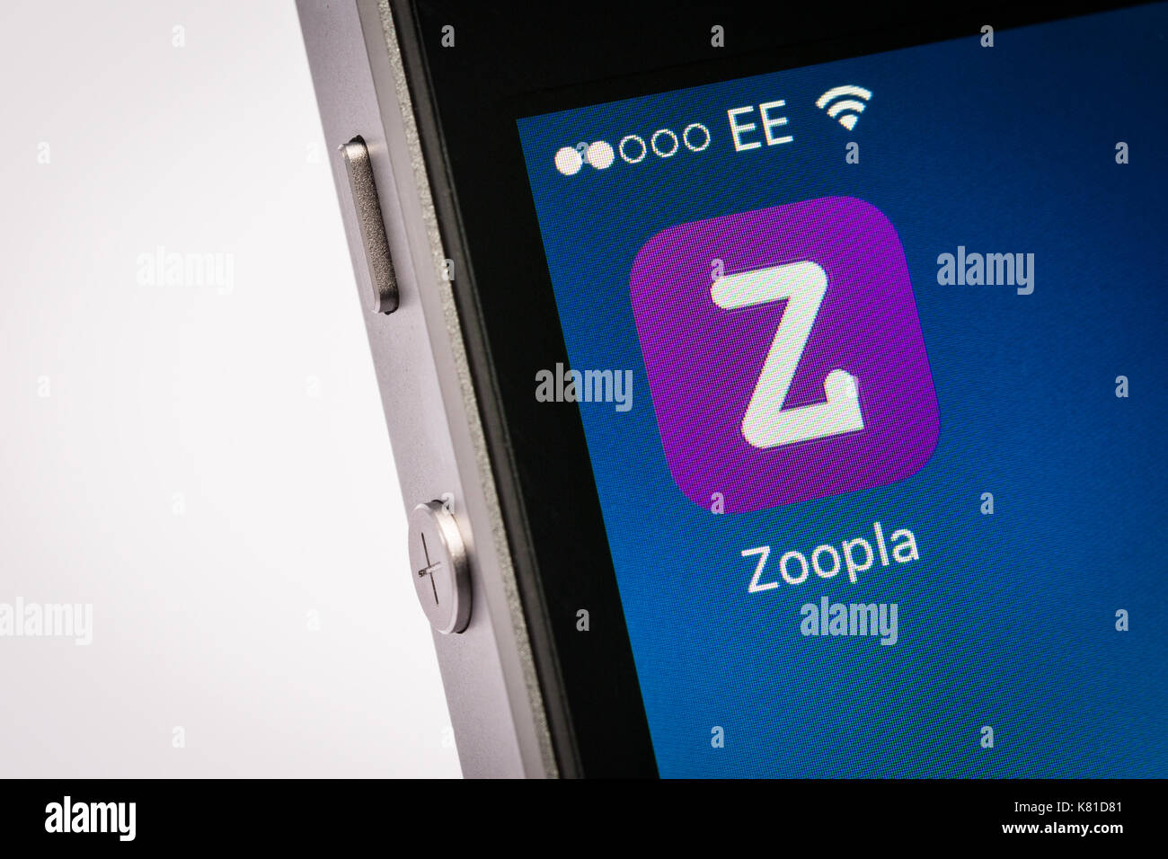 Zoopla App auf dem iPhone Handy Stockfoto