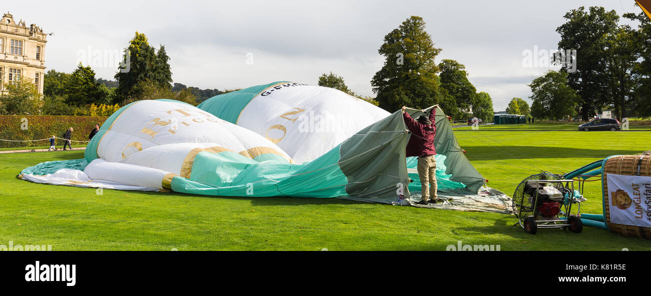 Longleat Sky Safari gehalten an Loingleat Safari Park in Warminster Wilts. Stockfoto