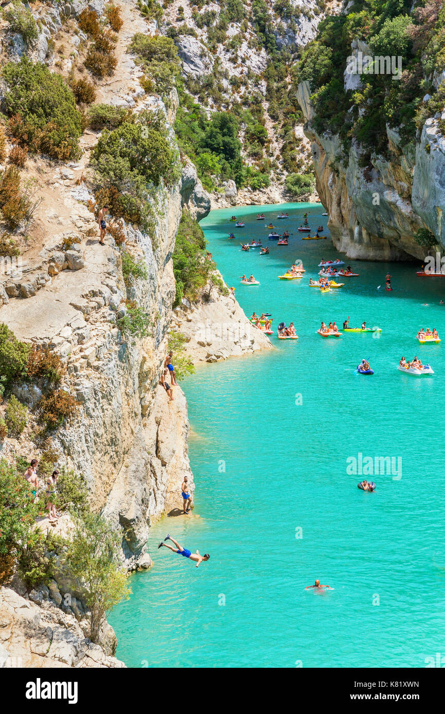 See von St.Croix, Gorges du Verdon, Provence-Alpes-Cote d'Azur, Provence, Frankreich Stockfoto