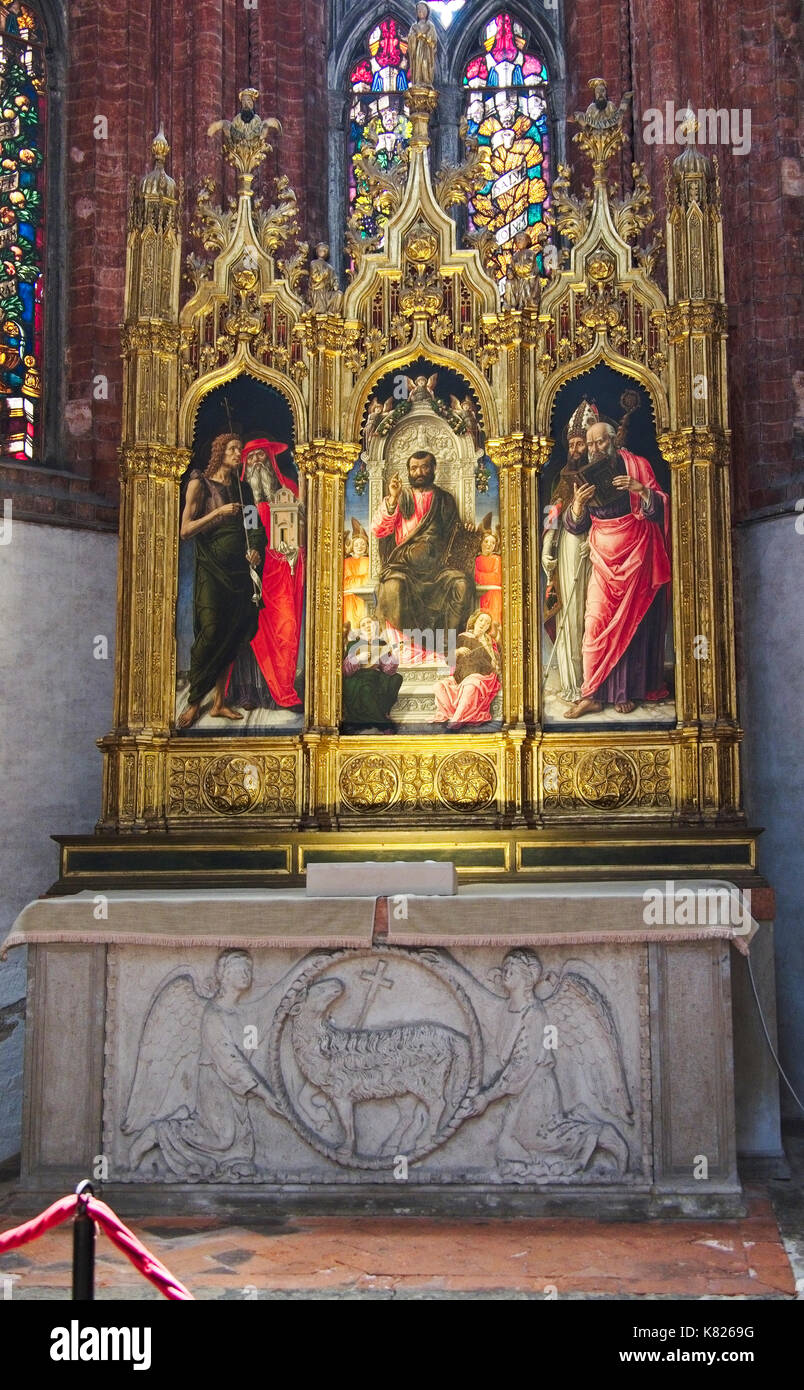 Venedig Veneto Italien. Basilika Santa Maria Gloriosa dei Frari, von venezianischen bekannt als Frari. Innenraum, der Cappella di San Marco - Kapelle von St. Mark oder Al Stockfoto