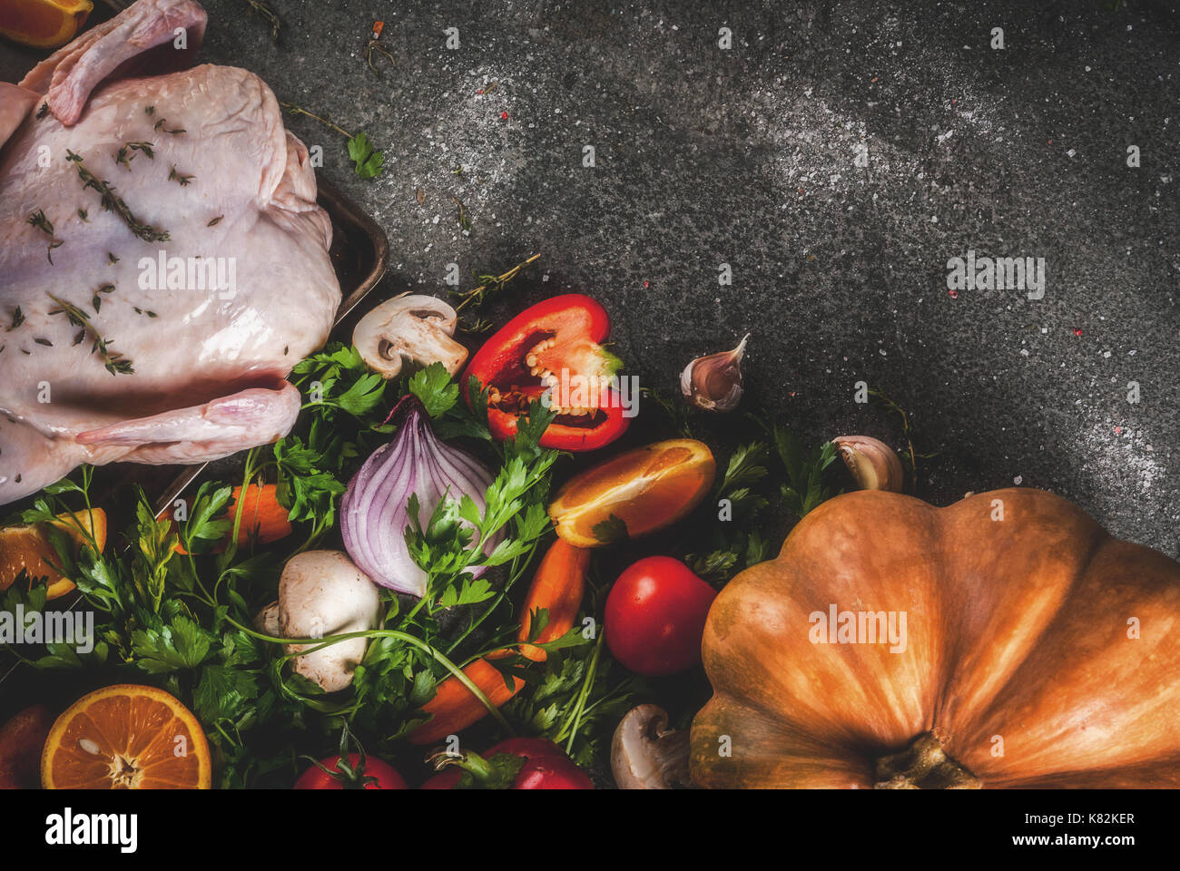 Abendessen kochen für Weihnachten, Thanksgiving. Traditionelle herbst ...