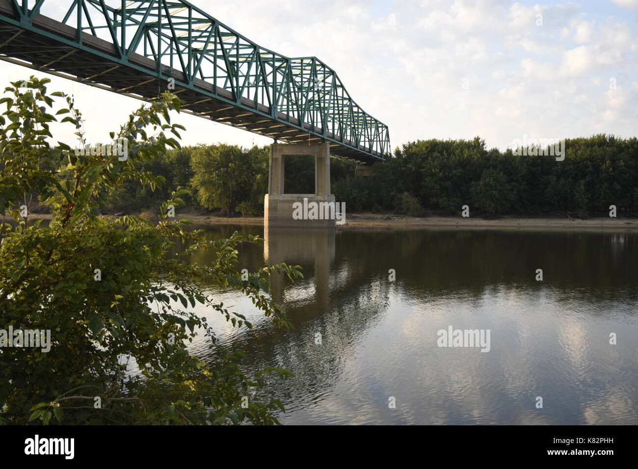 Anzeigen von Illinois River in Peru, Illinois Stockfoto