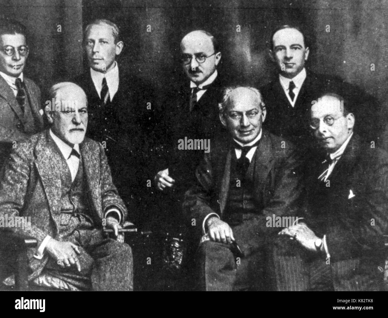 Sigmund Freud und der geheimen Komitees, Rang, Abraham, eitington, Jones, ferenczi und Sachs, 1920 Stockfoto