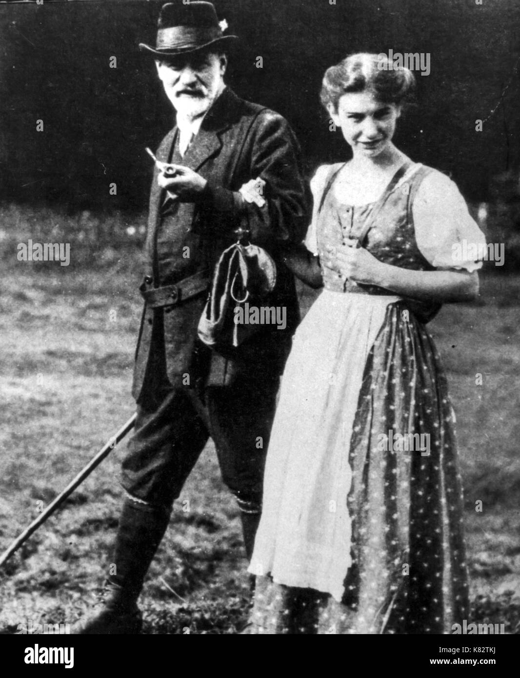 Sigmund Freud mit Tochter Anna, 1913 Stockfoto