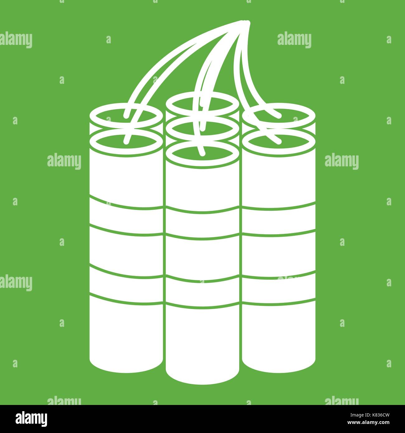 Dynamite Sticks Symbol grün Stock Vektor