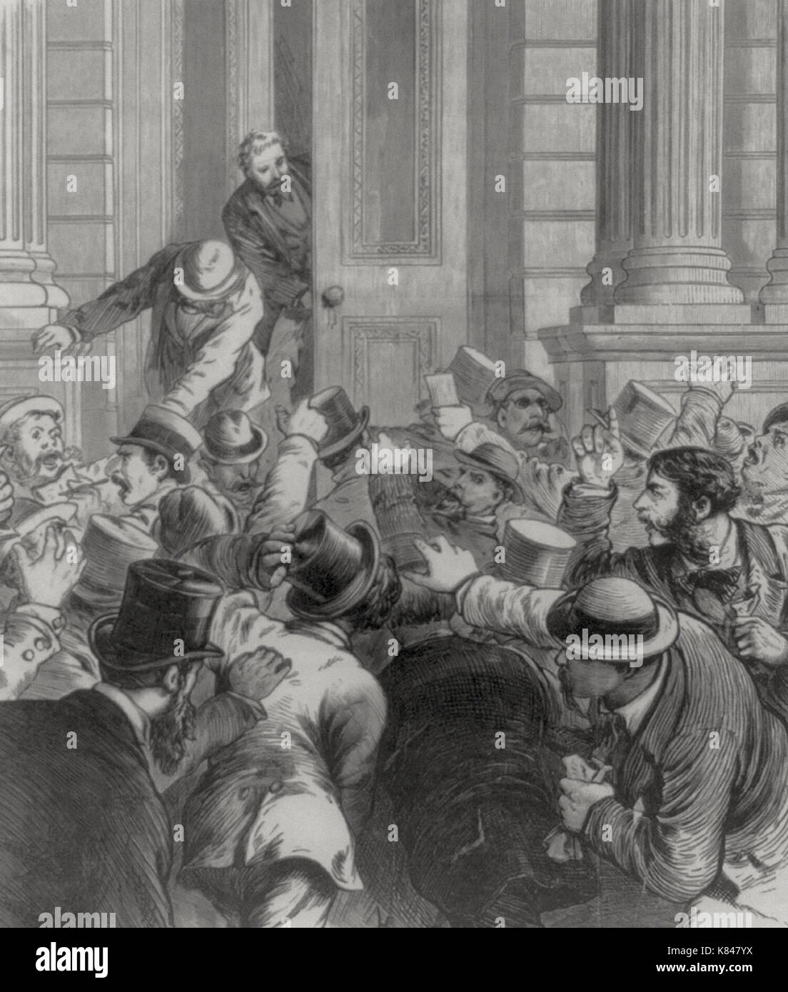 Die große finanzielle Panik von 1873 - das Schließen der Tür von der Börse, an seine Mitglieder, Samstag, Sept. 20. Stockfoto
