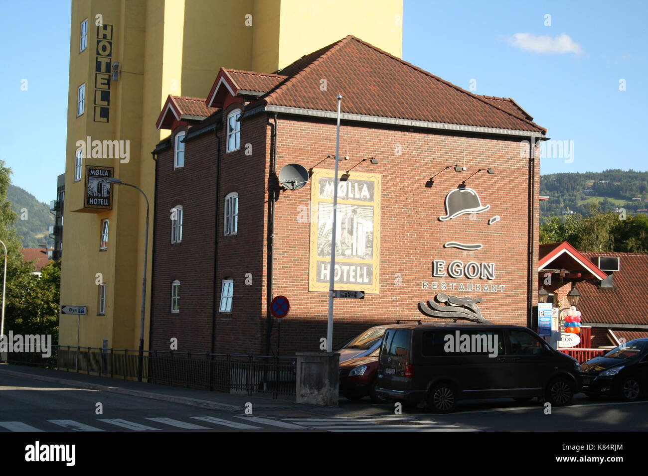 Häuser in Lillehammer Stockfoto