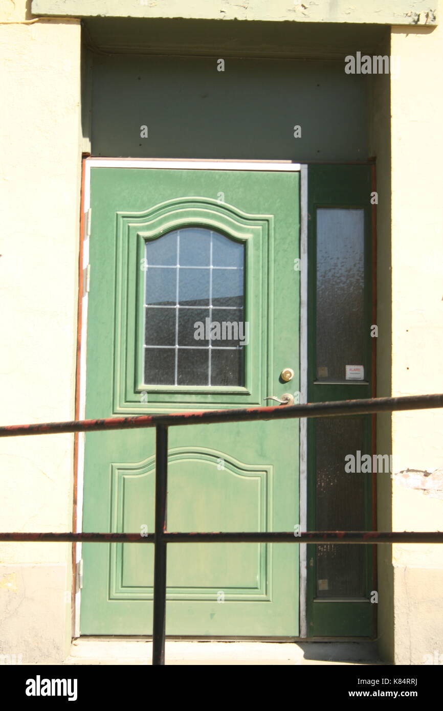 Die Tür eines alten Holz- Stadthaus in Lillehammer Stockfoto