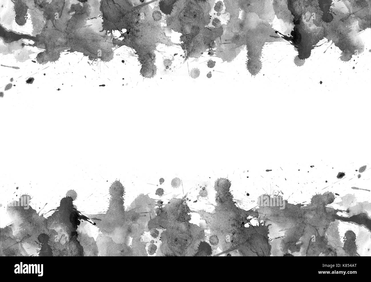 Blobs - Aquarellfarben spritzt auf Papier abstrakt Hintergrund Stockfoto