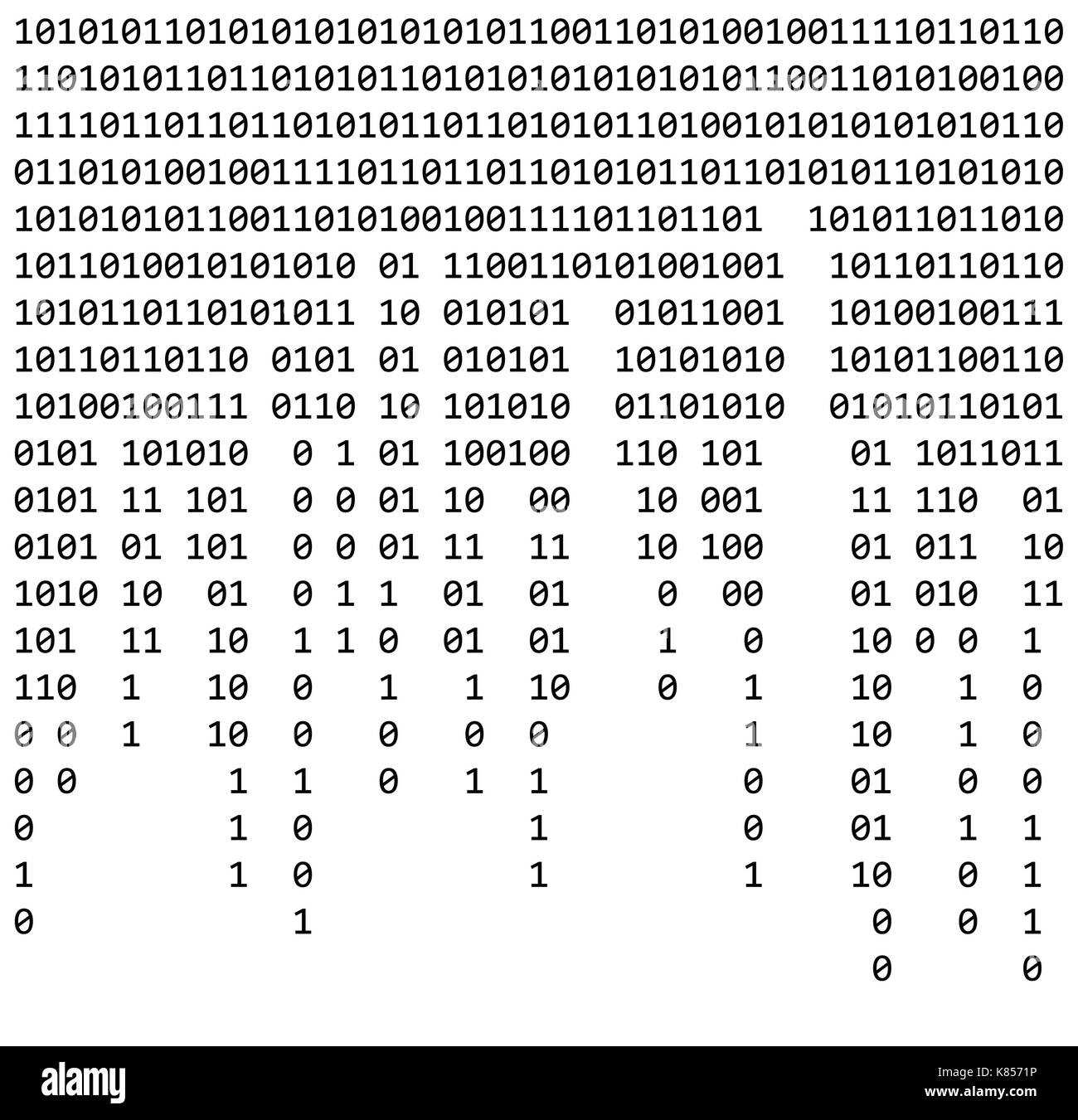 Der binäre Code Null Eins Matrix weiß Hintergrund schön Banner wallpaper Design Illustration Stock Vektor