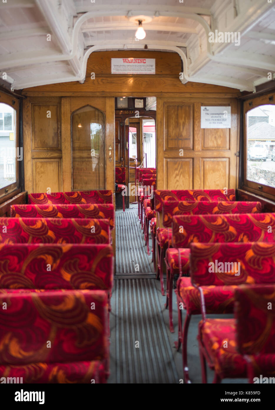 In Manx Electric Railway Straßenbahn Stockfoto