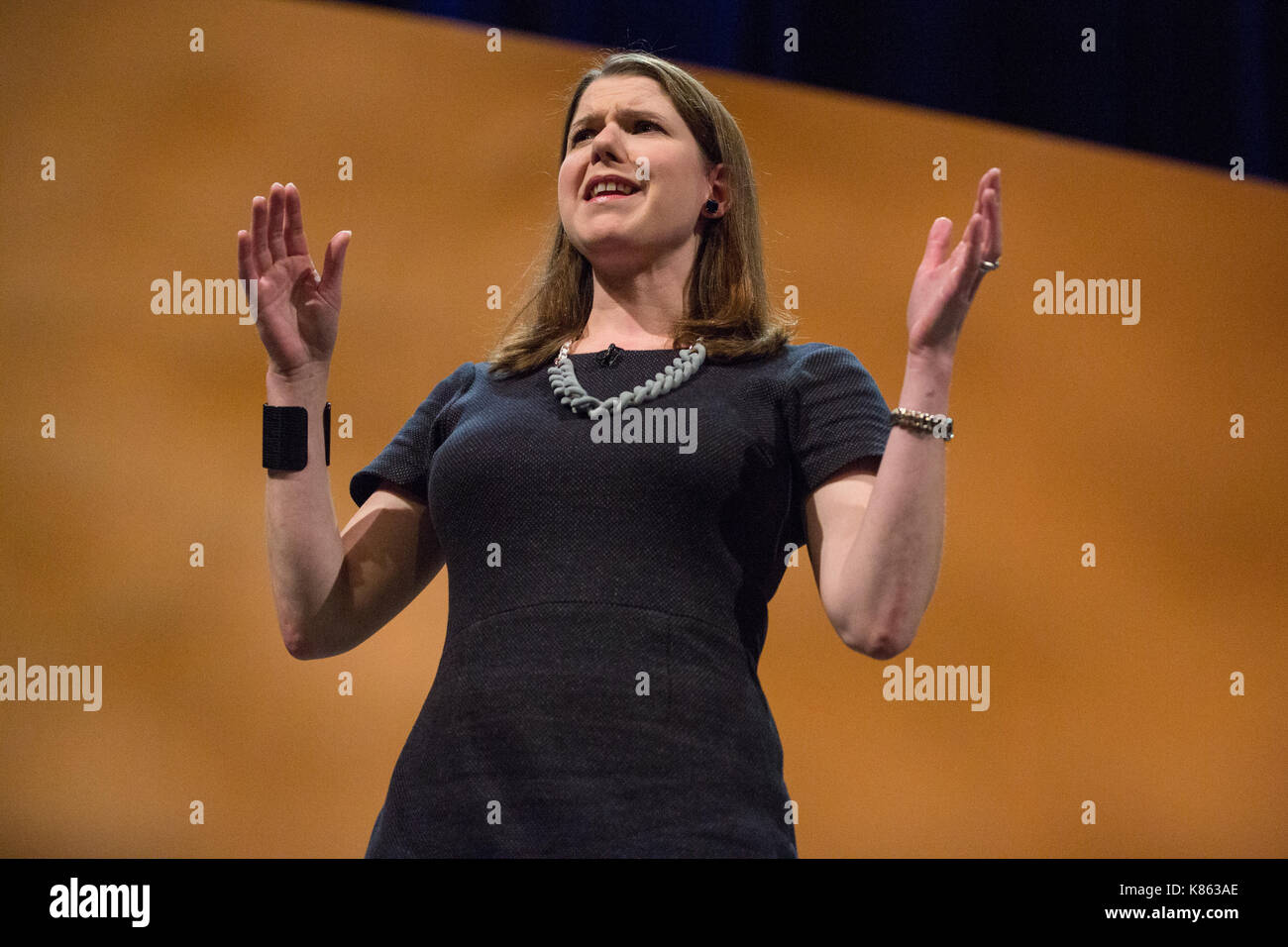 Bournemouth, UK. 17 Sep, 2017. Jo Swinson MP, der stellvertretende Chef der Liberaldemokraten, macht eine Grundsatzrede vor der Liberalen und Demokratischen Partei Europas Herbst Konferenz. Credit: Mark Kerrison/Alamy leben Nachrichten Stockfoto