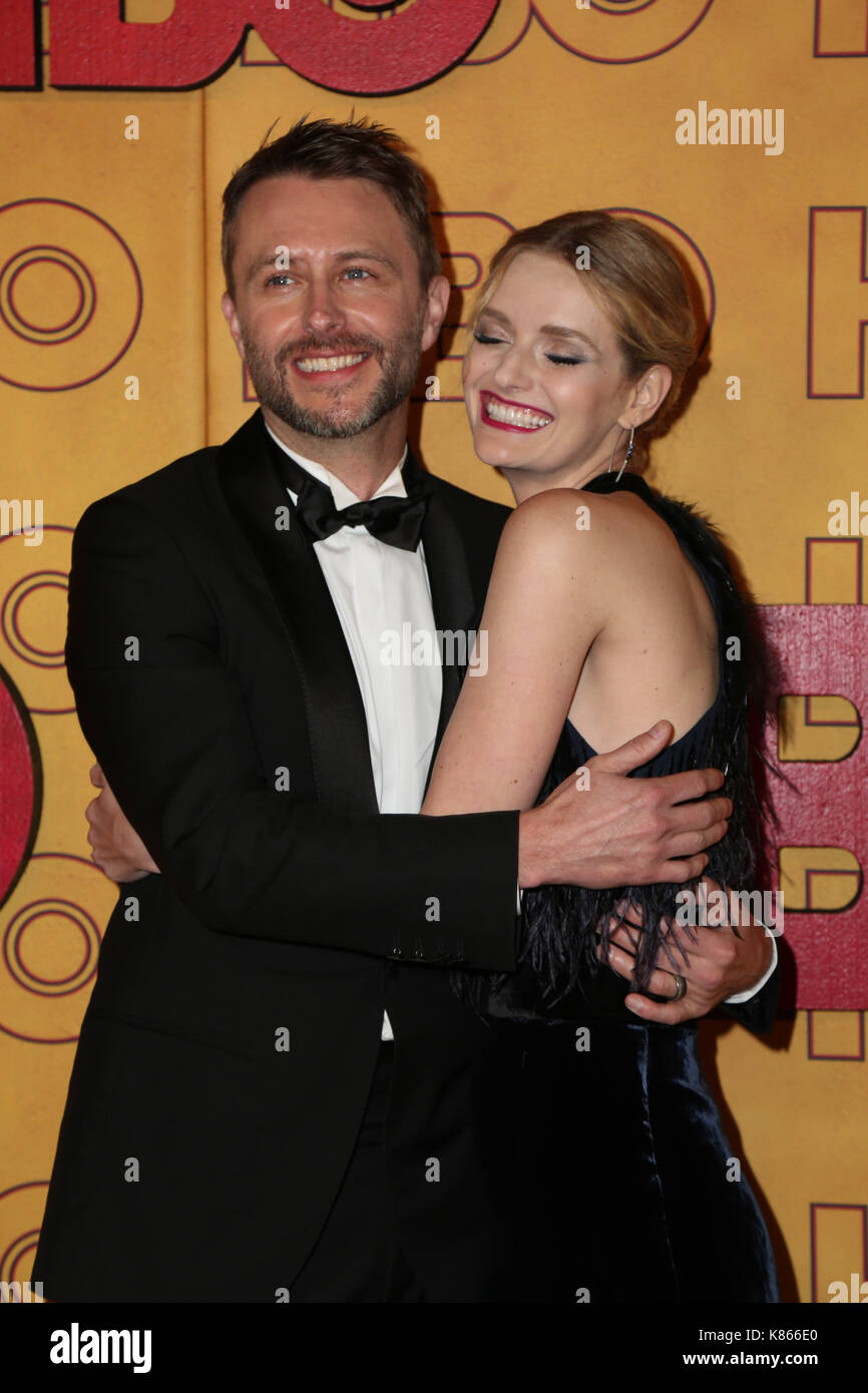 Usa. 17 Sep, 2017. 17. September 2017 - Los Angeles, Kalifornien - Chris Hardwick, Lydia Hearst. HBO Post Award Empfang im Anschluss an die 69th Primetime Emmy Awards gehalten an der Pacific Design Center. Foto: PMA/AdMedia Credit: parisa Michelle/AdMedia/ZUMA Draht/Alamy leben Nachrichten Stockfoto