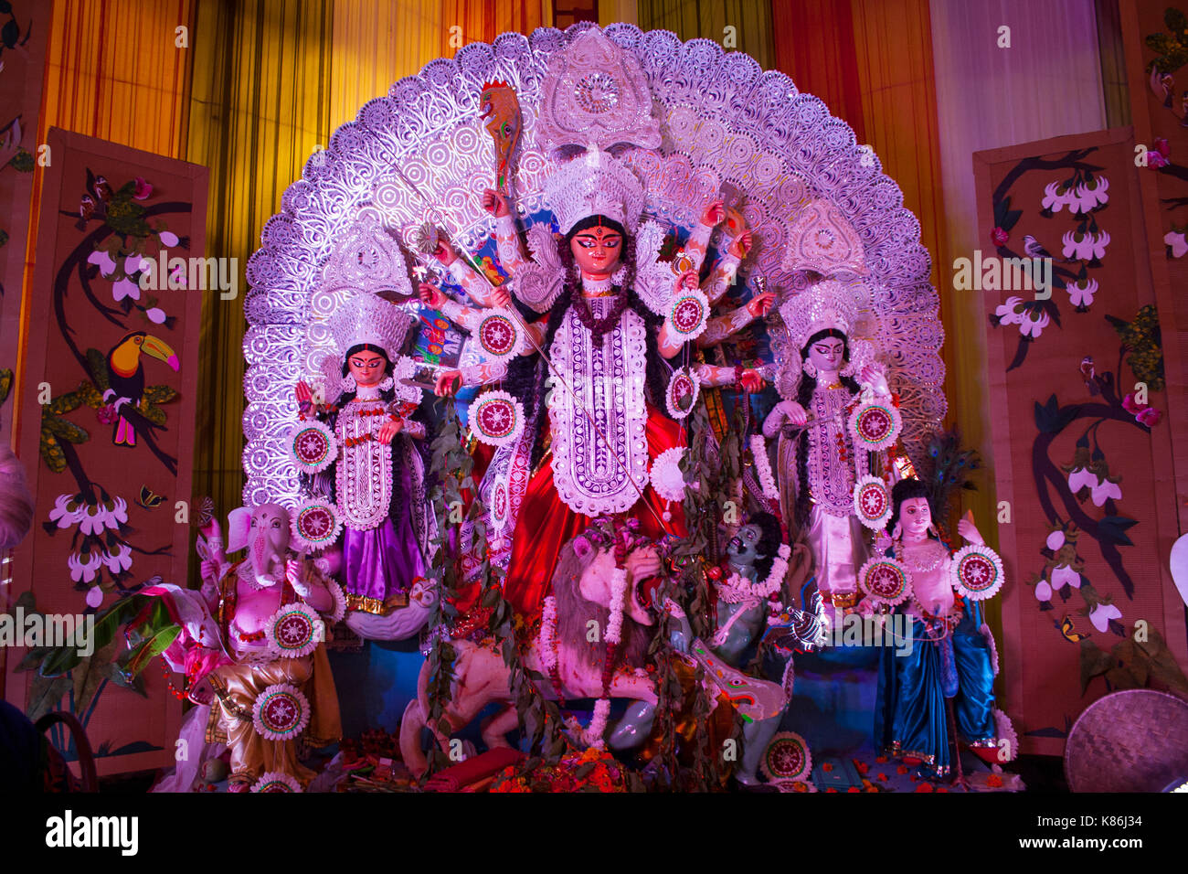Statue von Durga Maa Durga Puja Festival in Delhi, Indien Stockfoto