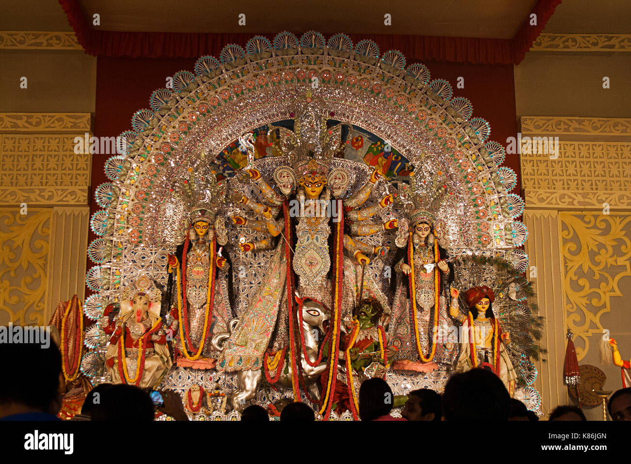 Statue von Durga Maa Durga Puja Festival in Delhi, Indien Stockfoto