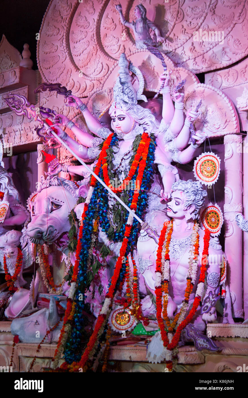 Statue von Durga Maa Durga Puja Festival in Delhi, Indien Stockfoto