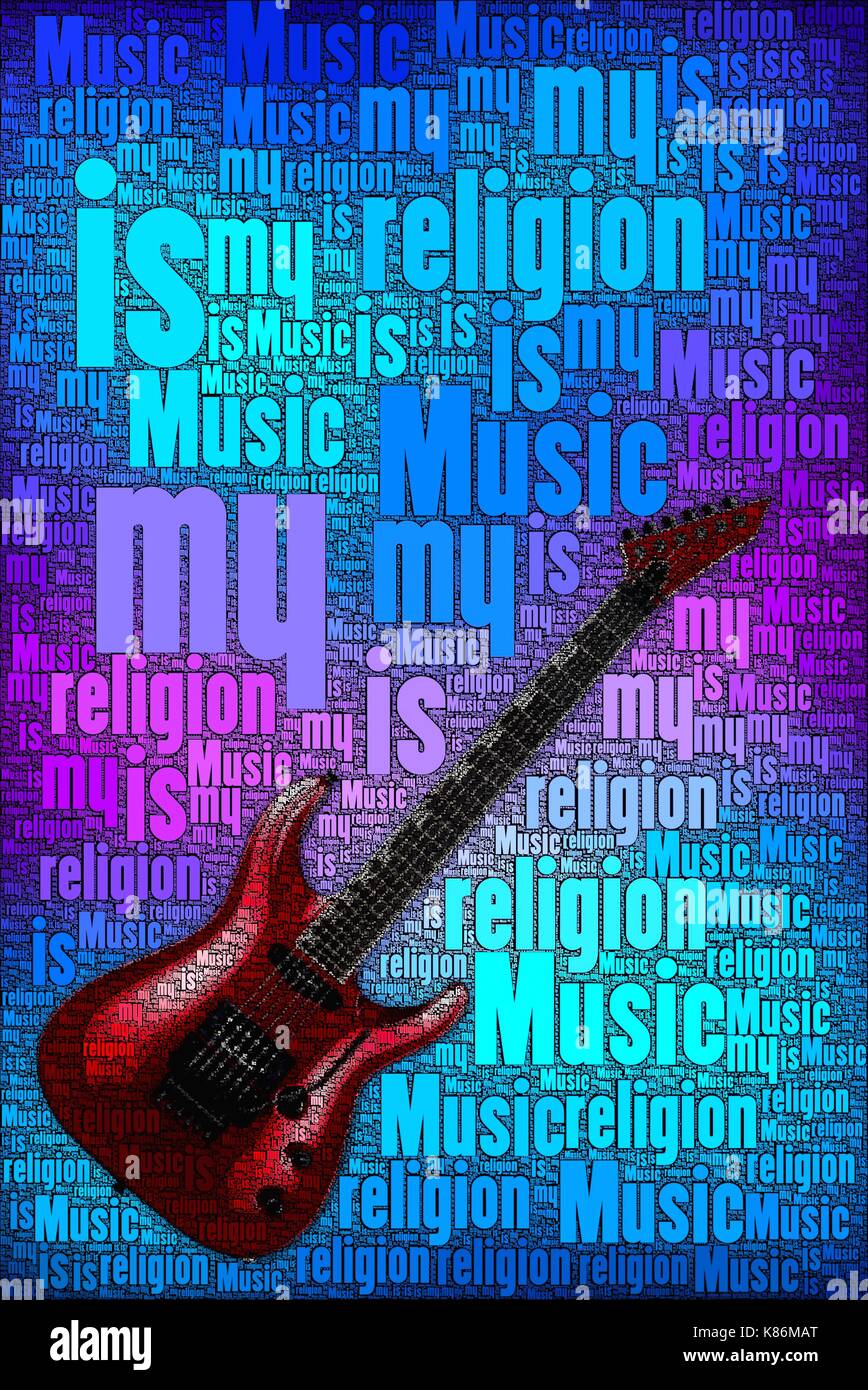 Musik ist meine Religion, Kunst Konzept machte nur über diese Worte. Stockfoto