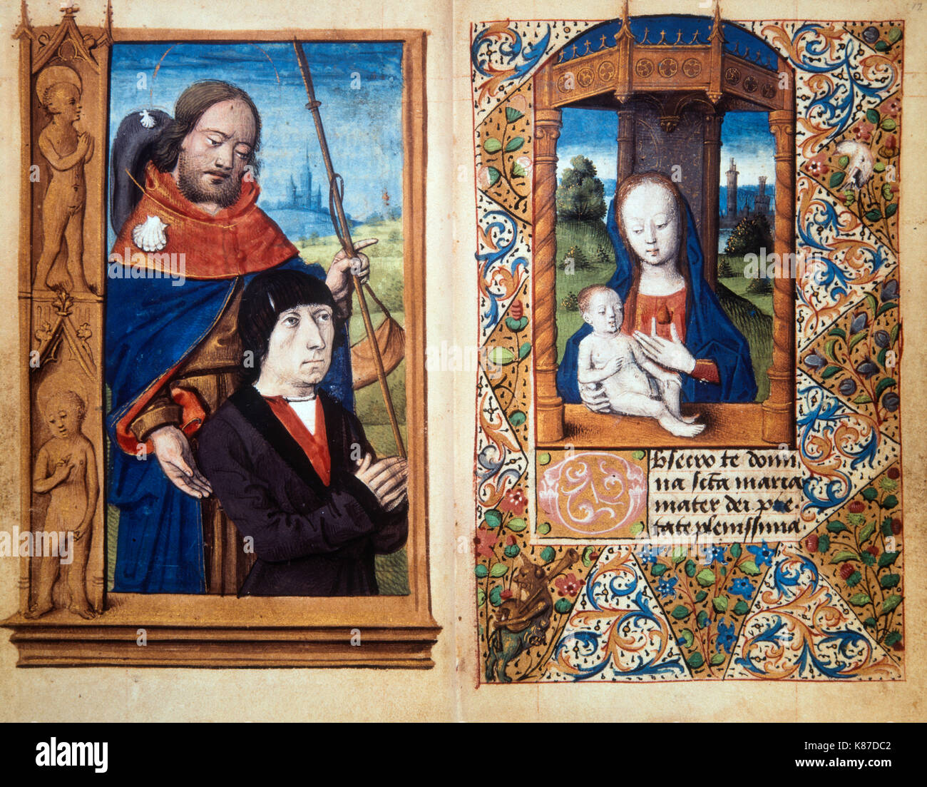 Forster's Buch der Stunden - Pilger. Die Jungfrau und das Kind Stockfoto