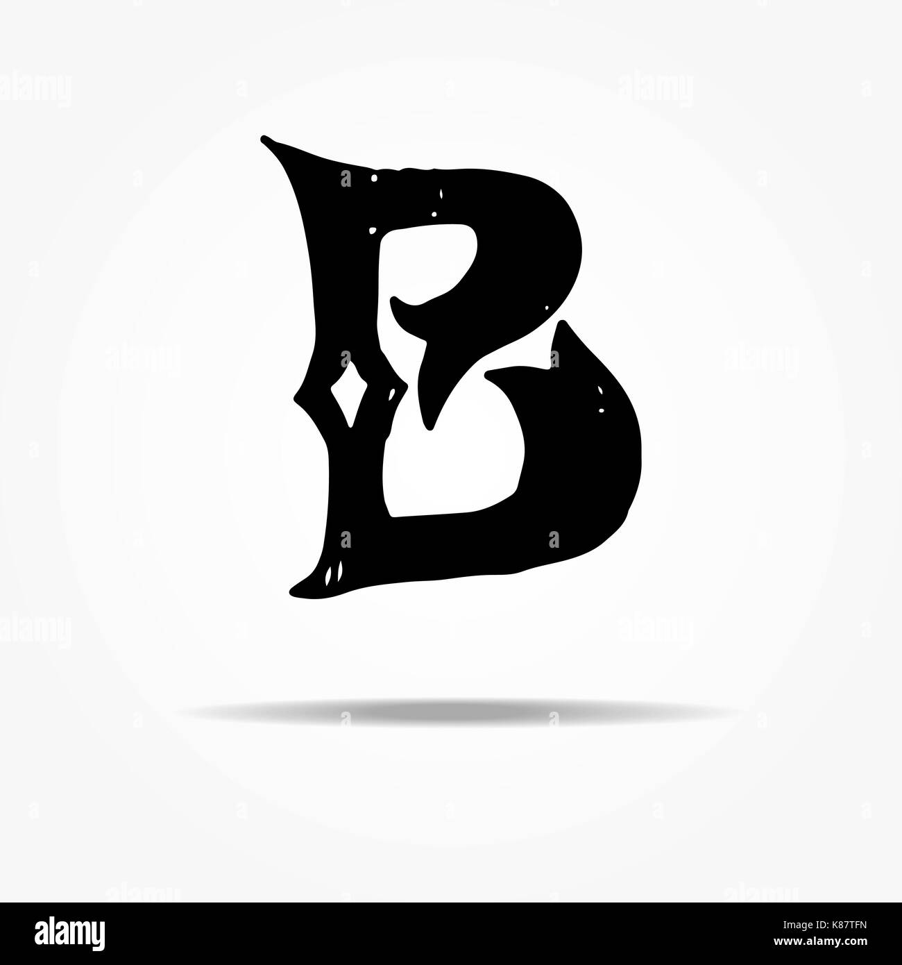 Antike Buchstaben B. Vintage hand Gothic font Western Vektor grunge gezeichnet Schriftzug. Vector Illustration. Stock Vektor