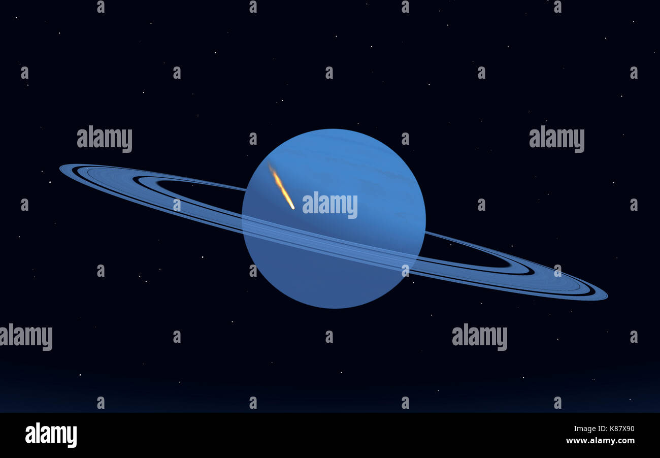 Cassini Satelliten Brennen in der Planet Saturn Atmosphäre. Stockfoto