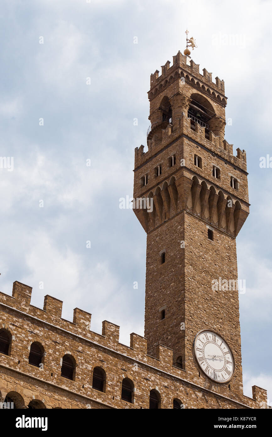 Palazzo Vecchio Turm Florenz Toskana Italien Stockfoto