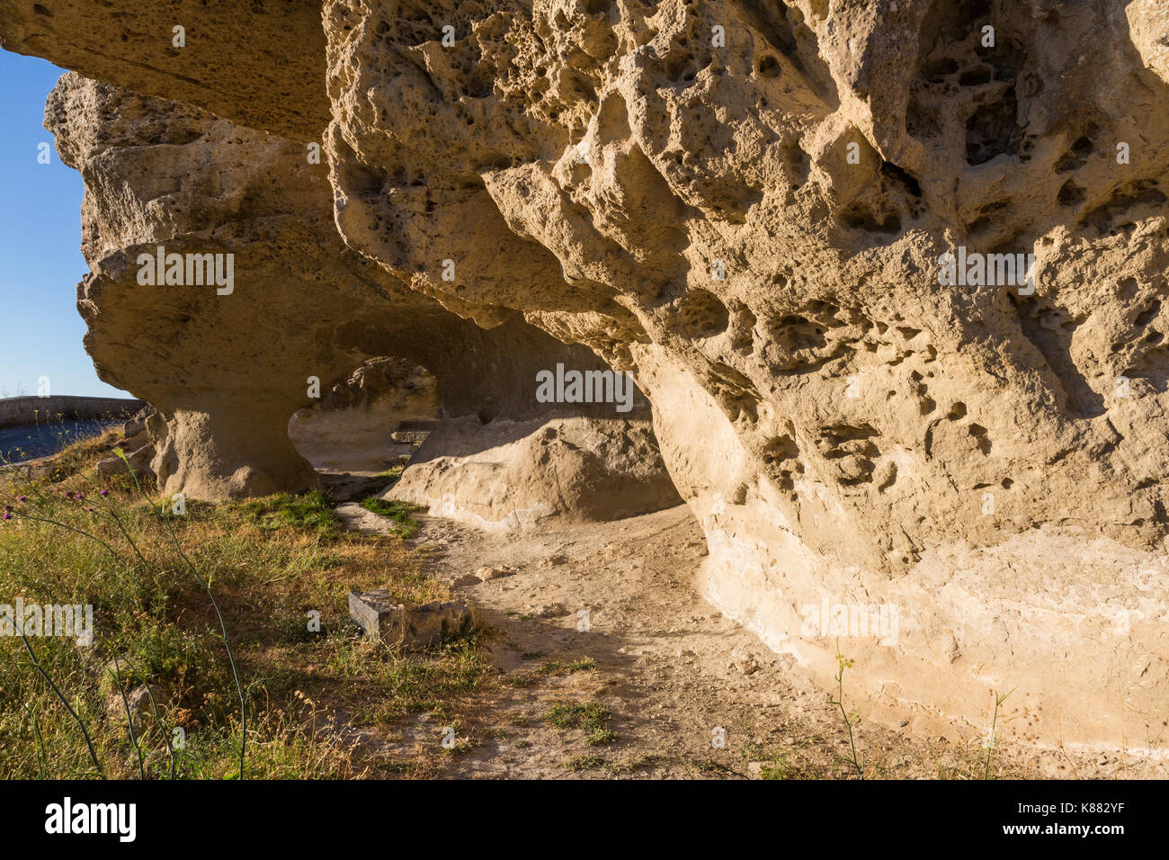 Enna (Sizilien, Italien) - Rock von Ceres, ein wichtiger Ort für die Verehrung der Göttin, jetzt archäologischen Standort in der Uptown von Enna Stockfoto