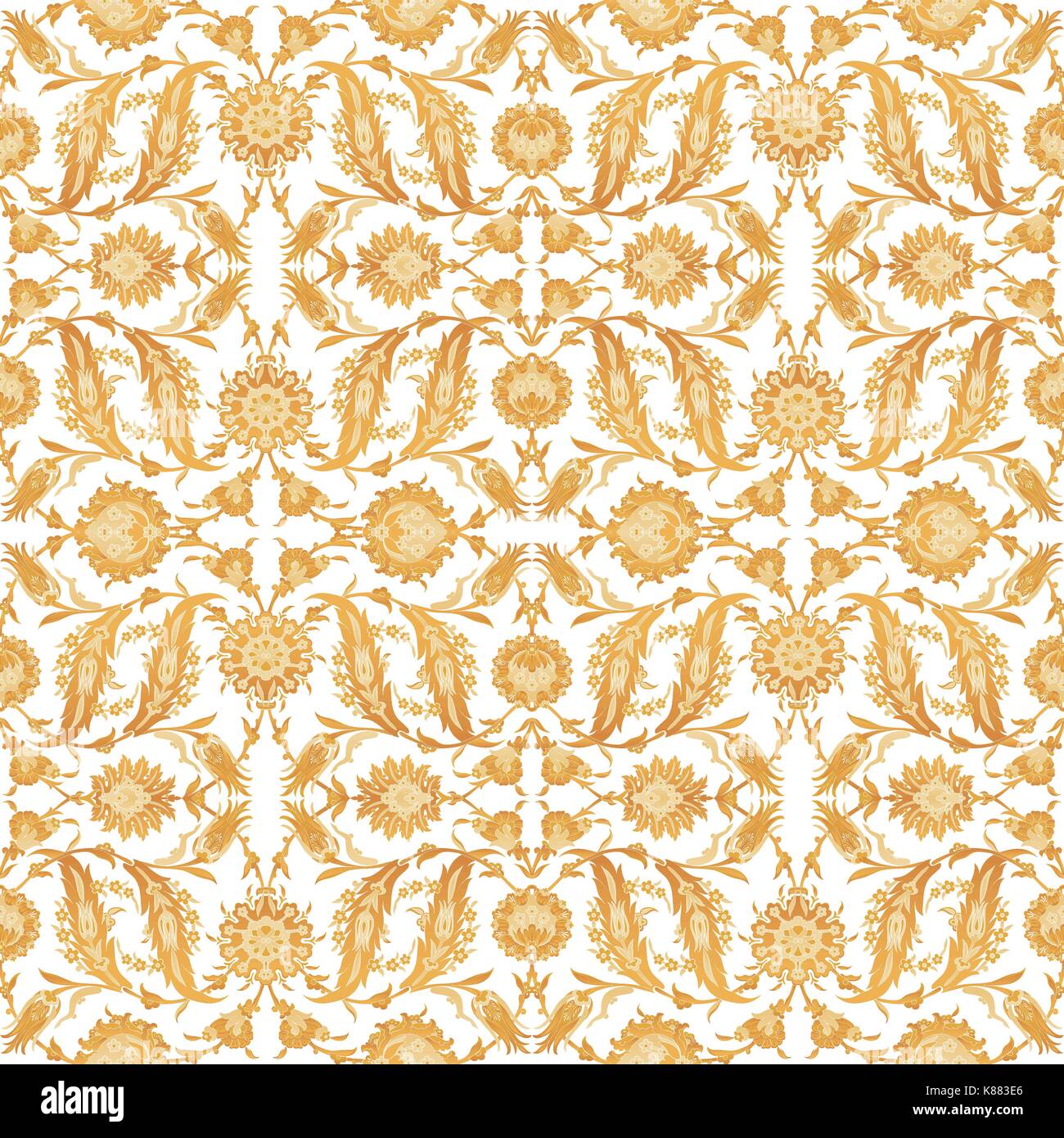 Arabesque Vintage-dekor floral verzierten Muster für Design Template vector. Östlichen Motiv Malerei Blumen Dekoration drucken. Gold Abbildung für invit Stock Vektor