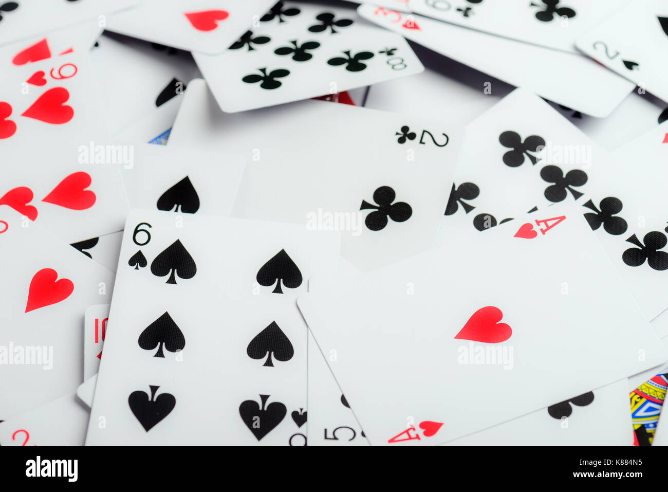 Casino Karten als Hintergrund Stockfoto