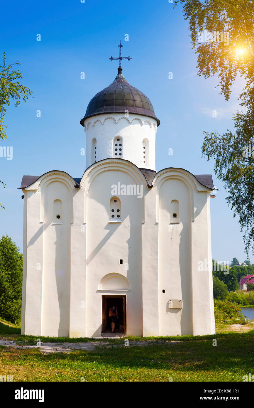 Russland. Alte Ladoga. St. George Kirche im Gebiet der Festung. Stockfoto