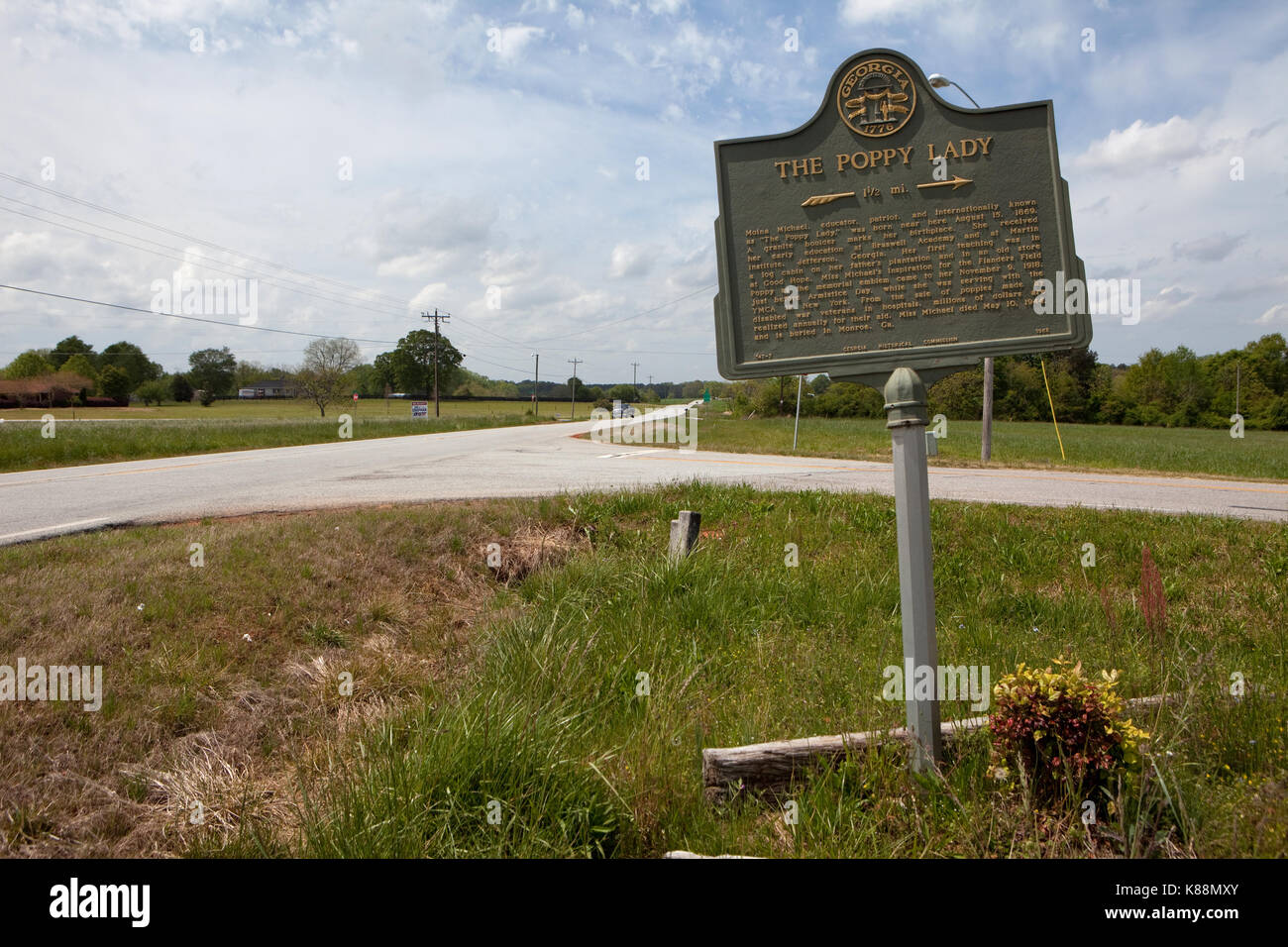 Moina Belle Michael Anzeige Walton County Historical Society an Davis-Edwards Haus, Georgia, Vereinigte Staaten von Amerika Stockfoto